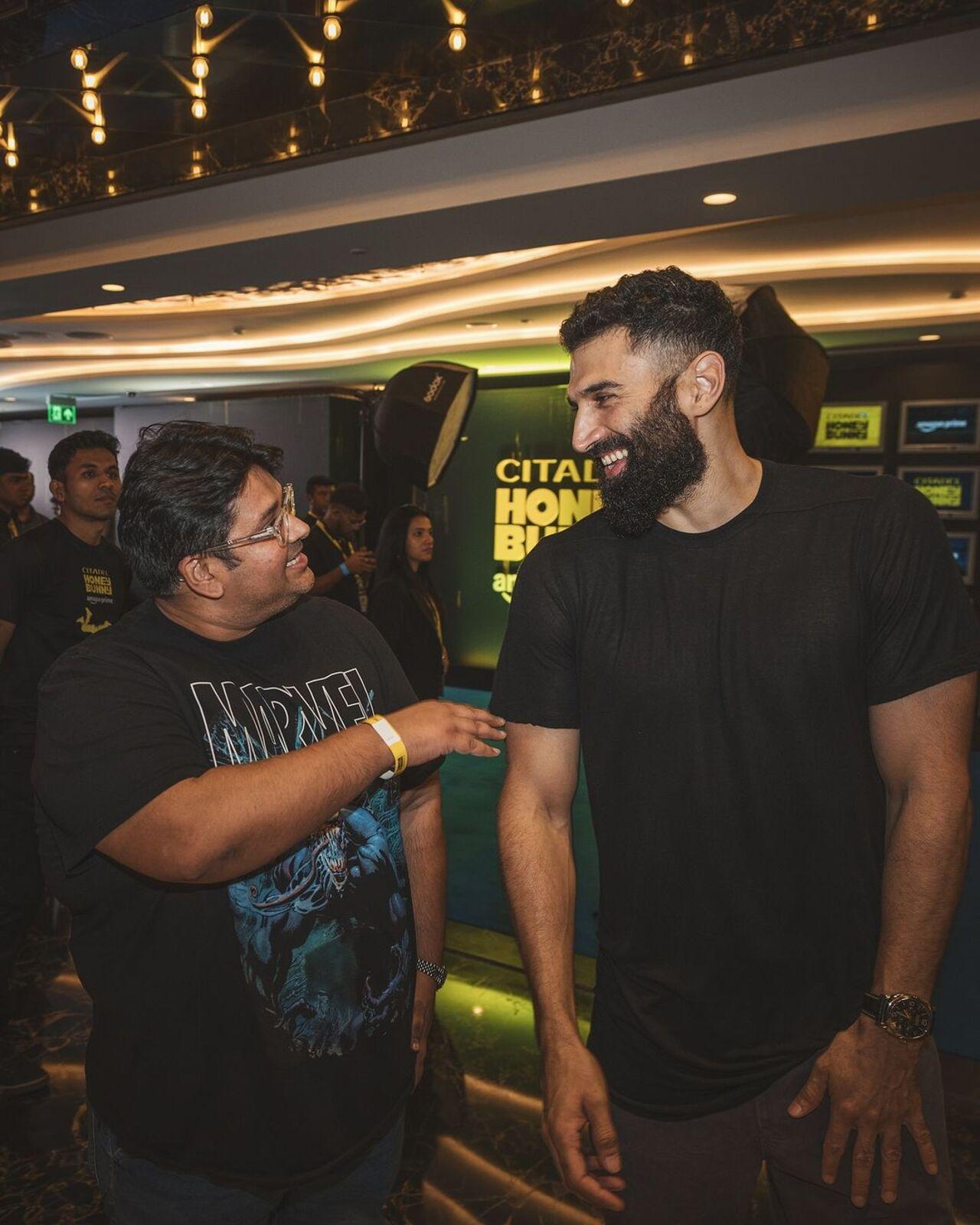 Aditya Roy Kapur with filmmaker Milap Zaveri at the screening 