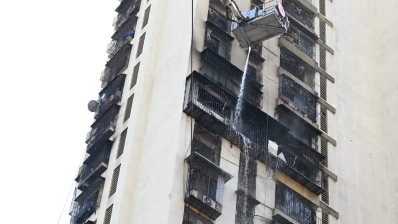 The fire started on the 14th floor of the Ansari Heights building in the Dongri area around 1.10 pm, a civic official said