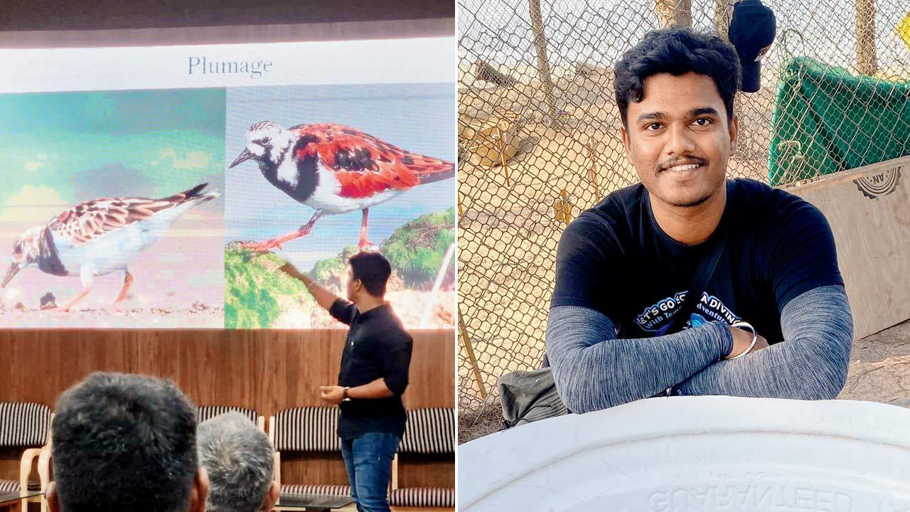 Hrishikesh Rane at a previous session; (right) Hrishikesh