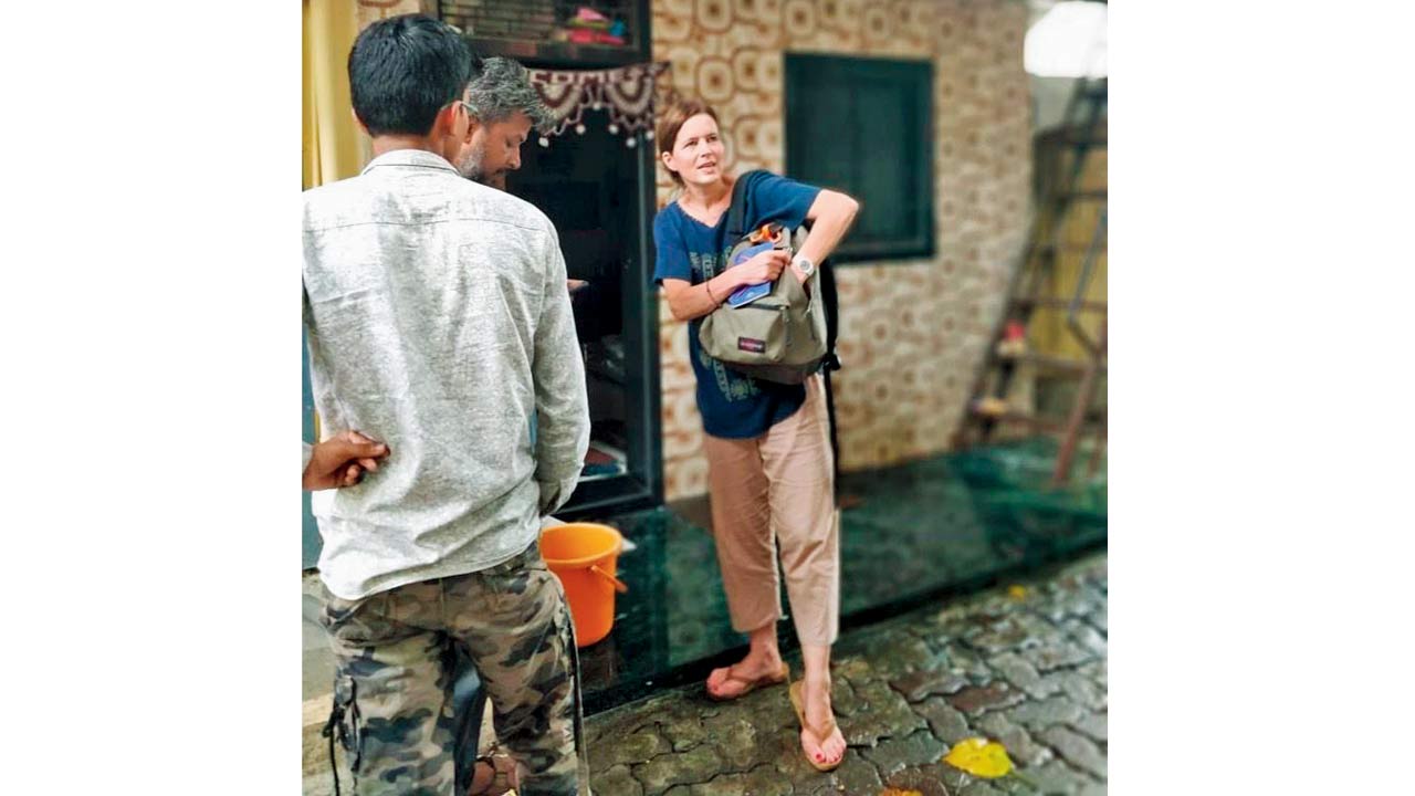 Marie Saglio in Dharavi, in 2017