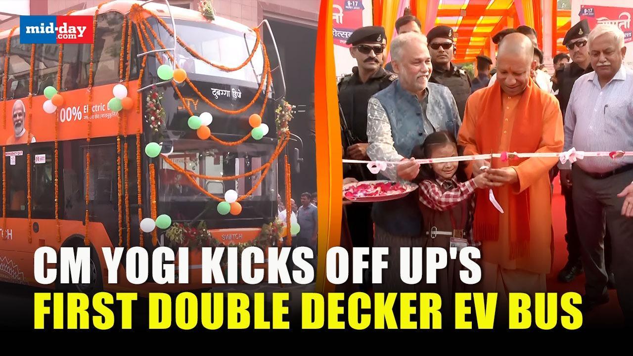 CM Yogi unveils UP's first double-decker EV bus, launches many events in Lucknow