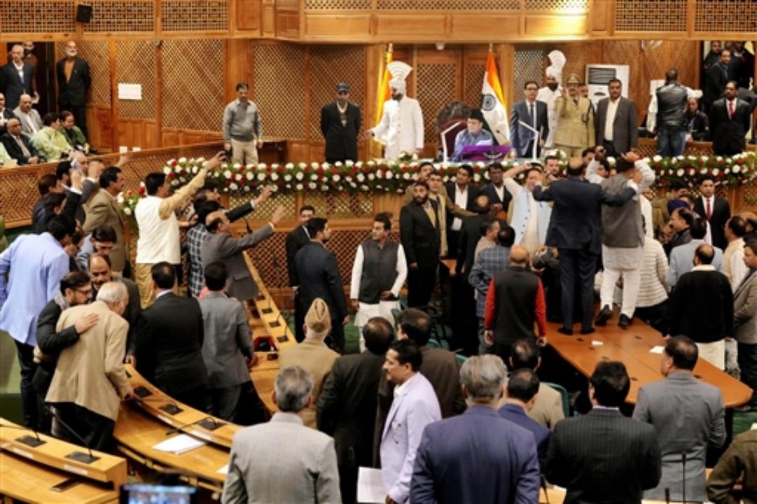 The first session of Jammu and Kashmir’s newly elected assembly sees a fiery debate on Article 370, leading to protests and heated exchanges.