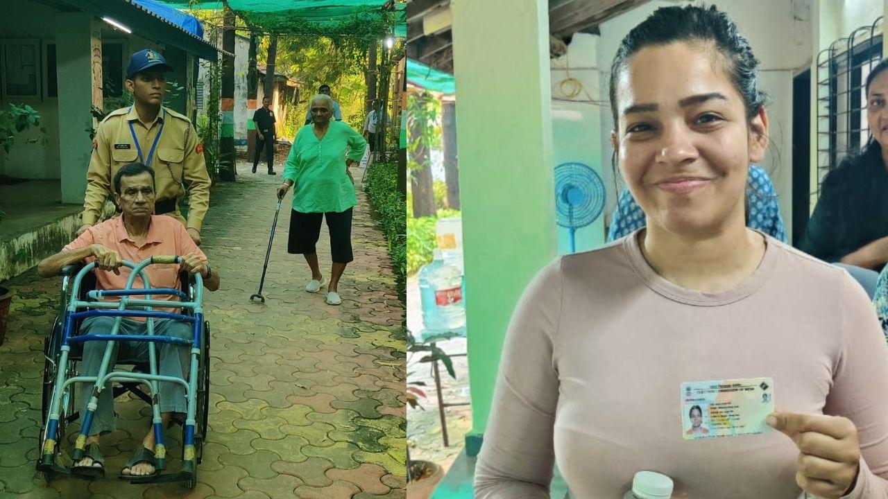 Disabled and first time voters casting their vote at Borivali west PIC/NIMESH DAVE