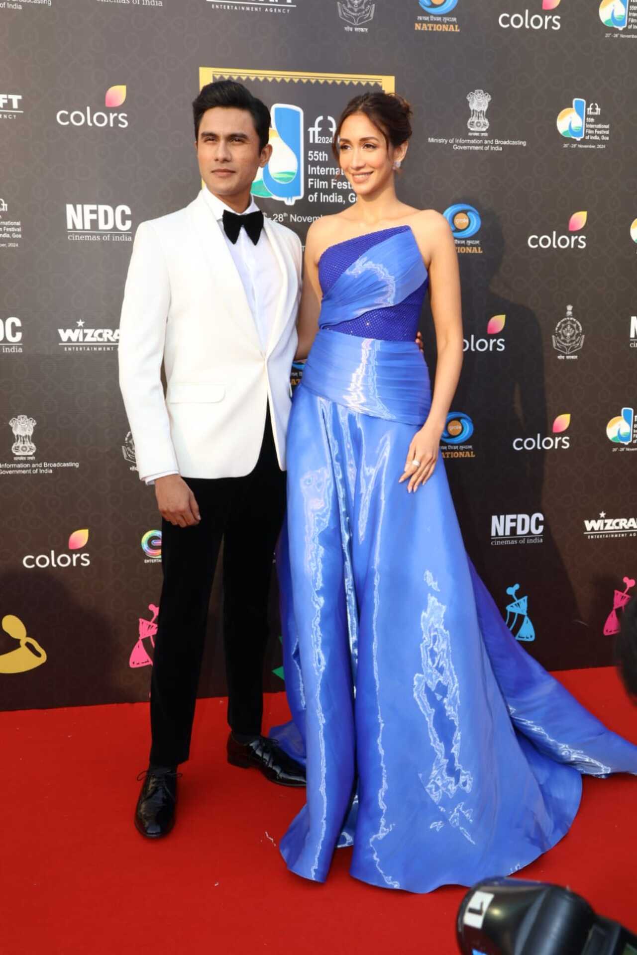 Bandish Bandits actors Ritwik Bhowmik and Shreya Choudhary pose for the paparazzi
