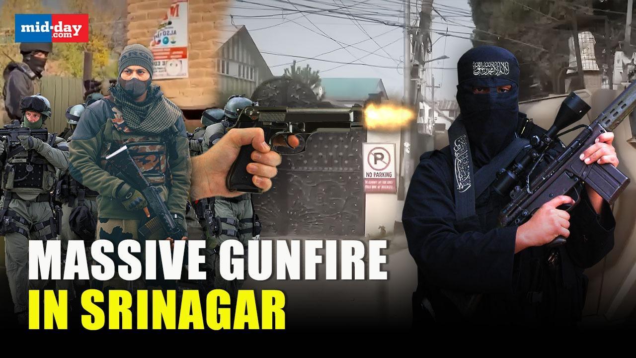 Massive gunfire in Srinagar, Security forces in action - Watch video