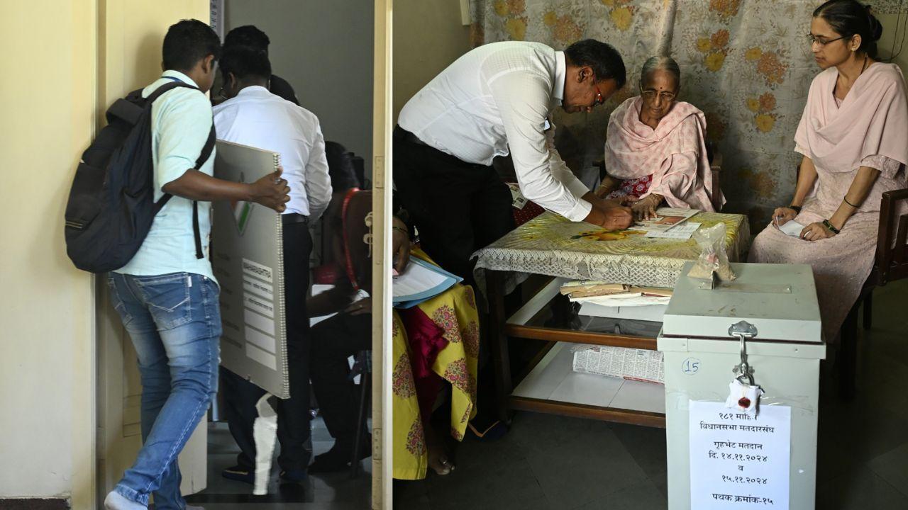 IN PHOTOS: EC officials conduct home voting for senior citizens in Mahim
