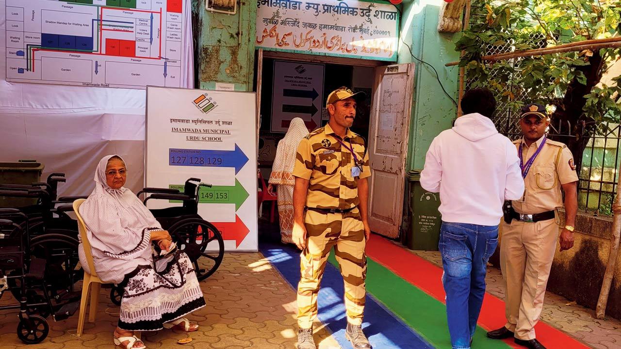 A polling centre at Pydhonie where there was no queue to vote