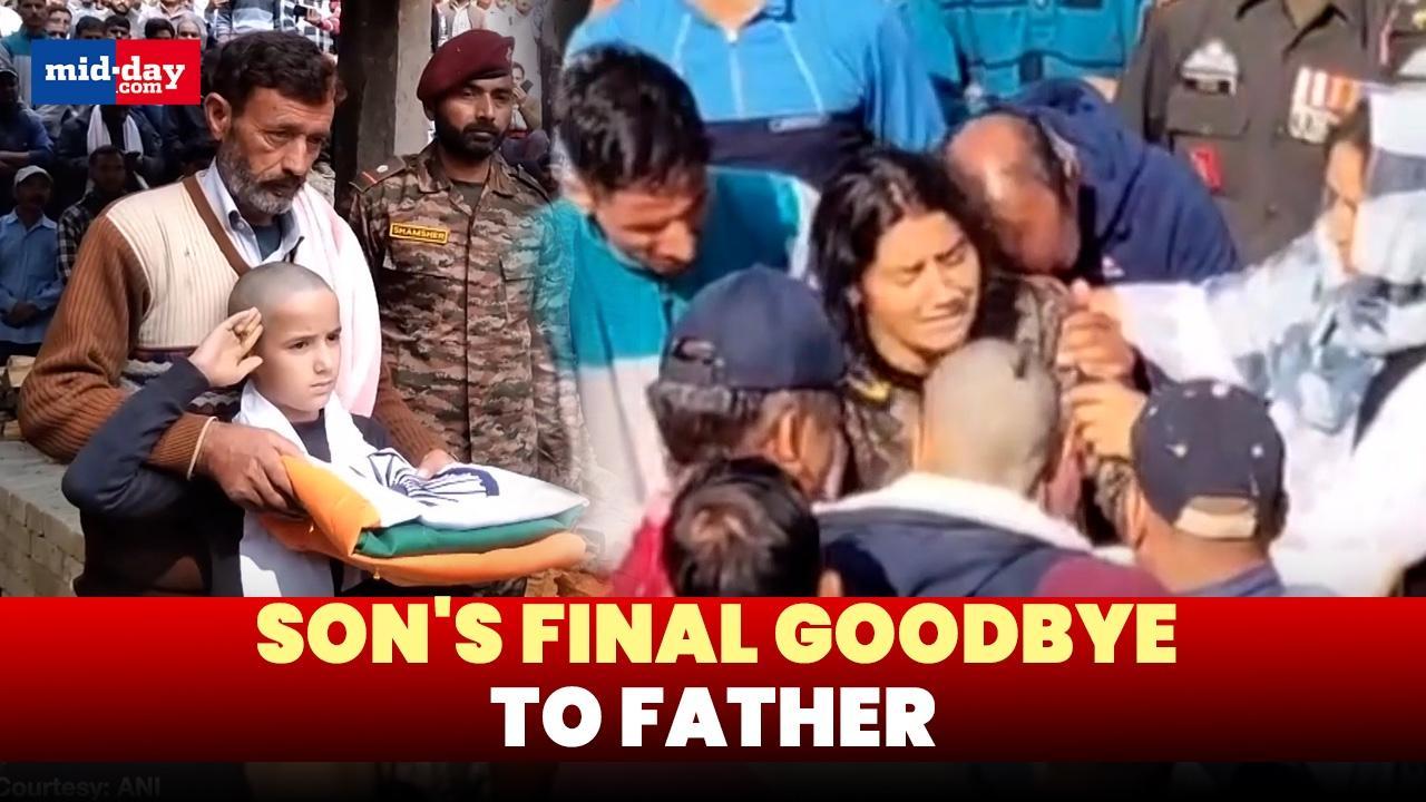 Son's emotional final goodbye to father who died in Kishtwar encounter