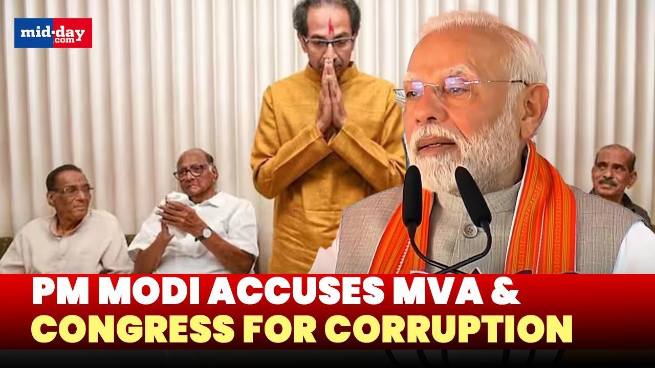 PM Modi slams MVA, Congress! Accuses them of hindering Maharastra's progress