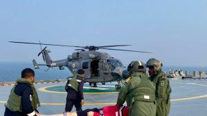 Seafarer airlifted by Indian Navy, ICG in high seas rescue operation