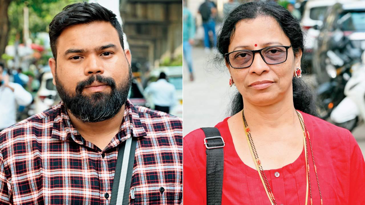 Rahul Divedi, tour organiser; (right) Vaibhavi Tawade, a group member