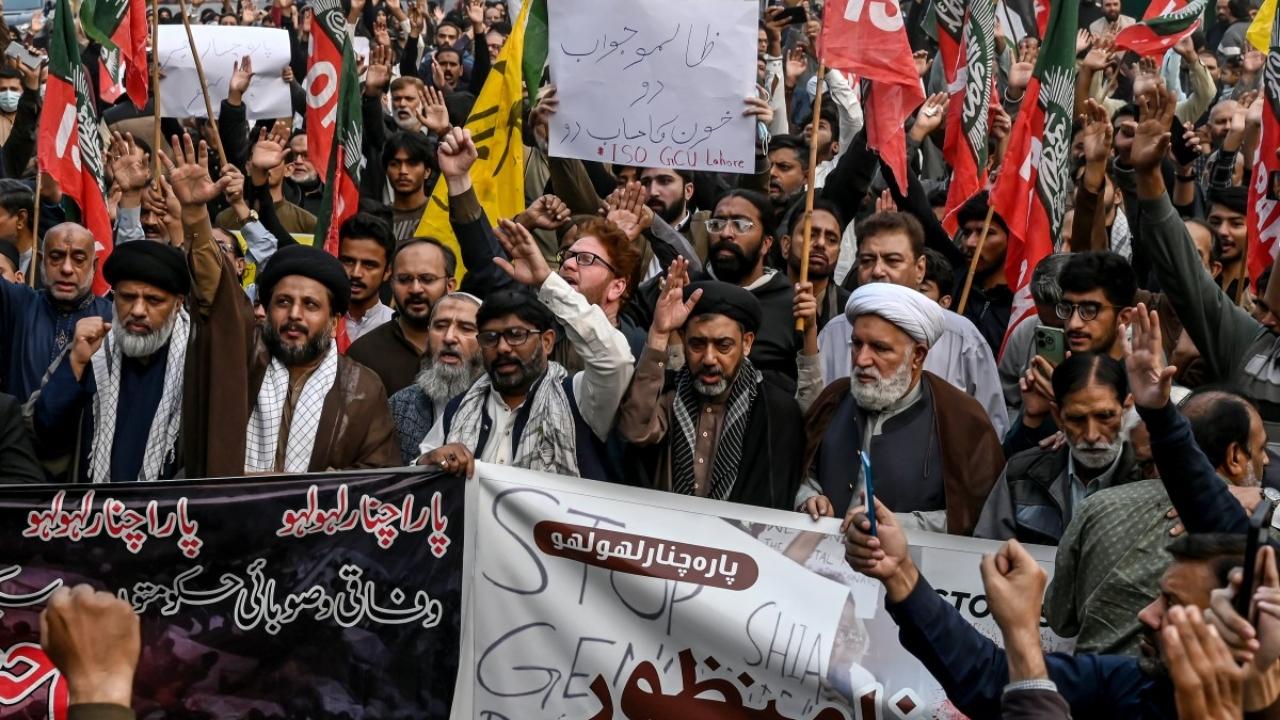Several hundred people demonstrated in Lahore and hundreds also demonstrated in Pakistan's commercial hub Karachi