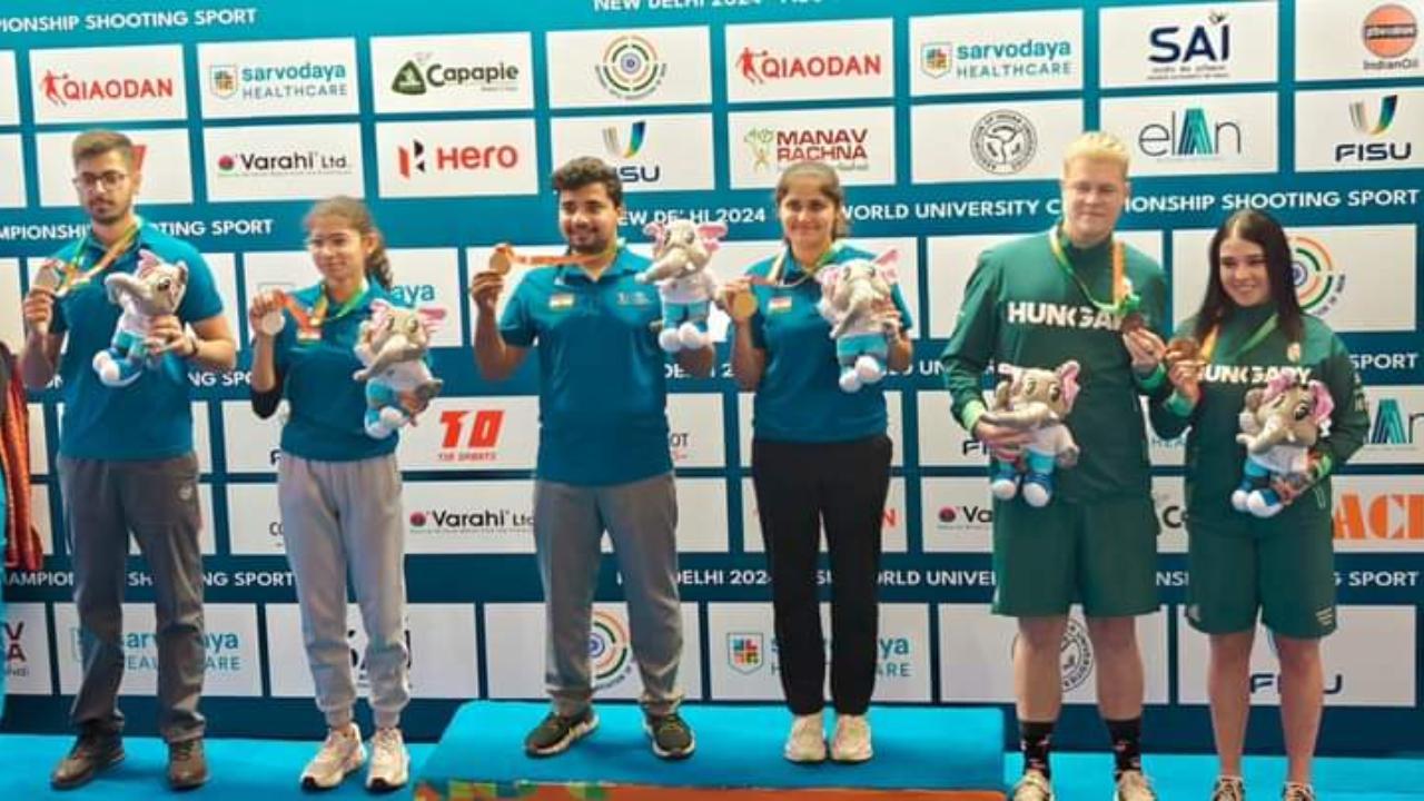 Palak-Amit duo hits the bullseye for mixed team gold at World University Championship