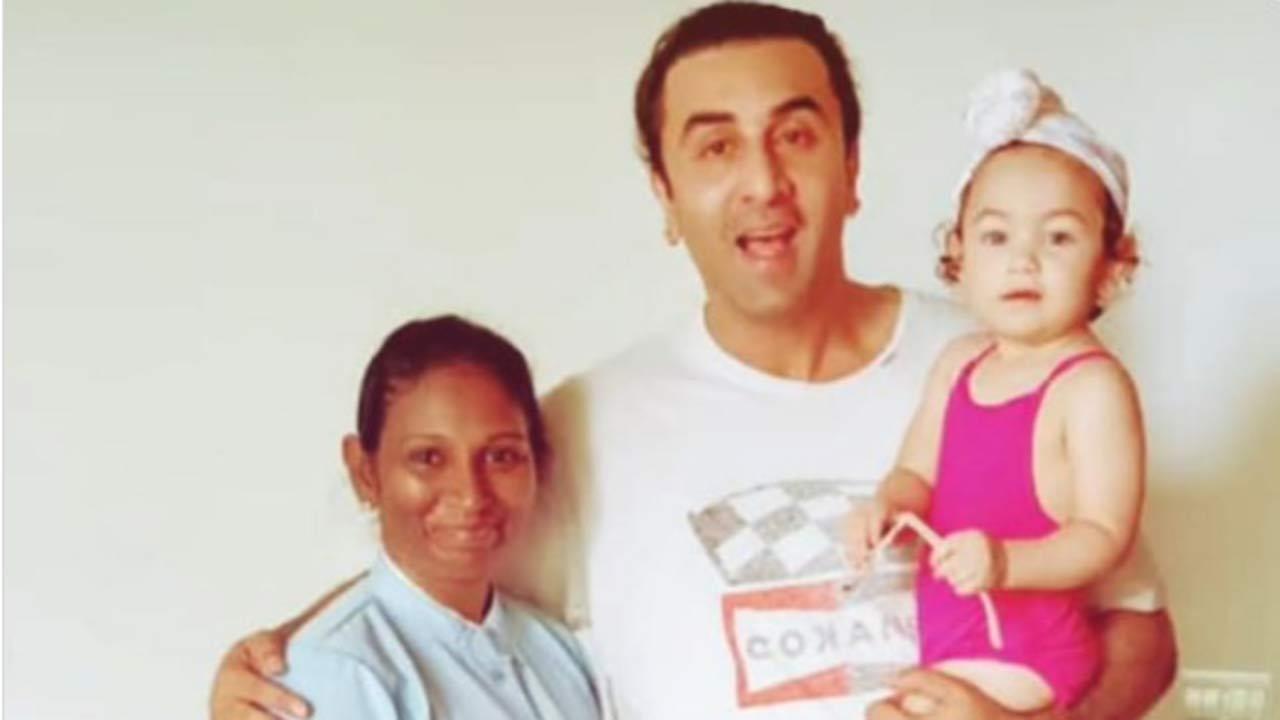 Ranbir Kapoor poses with daughter Raha post her swimming session