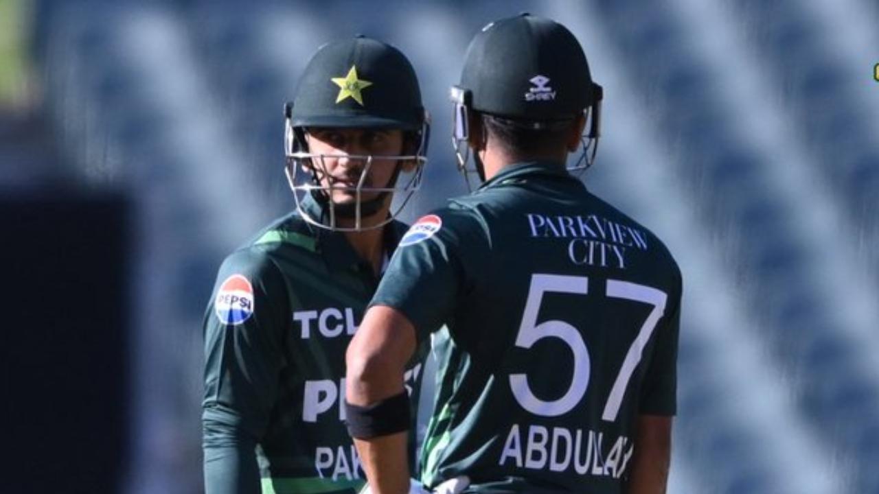 Saim Ayub (82 runs from 71 balls, 5 fours and 6 sixes) and Abdullah Shafique (64* runs from 69 balls, 4 fours and 3 sixes) opened for Pakistan and cemented a 137-partnership and made it easy for the visitors to clinch an easy victory