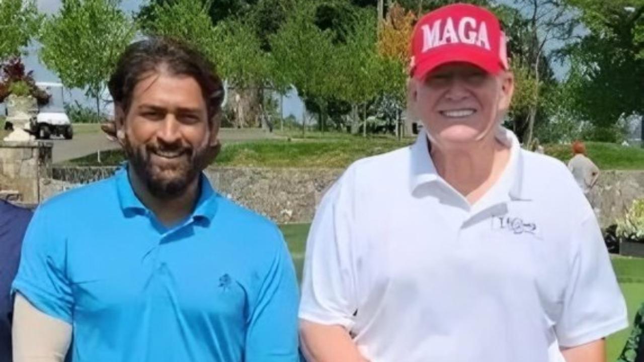 When MS Dhoni took a swing at US politics...on golf course with Donald Trump: WATCH