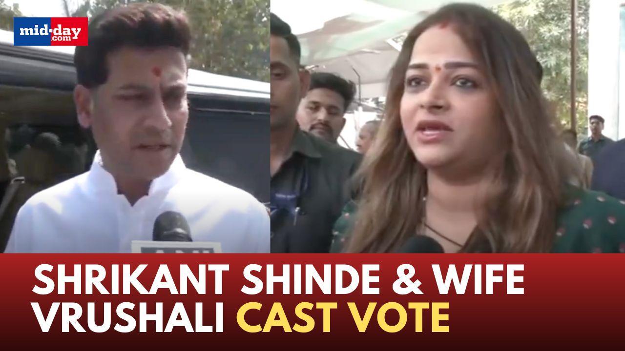 Maharashtra Election 2024: Shiv Sena MP Shrikant Shinde and wife Vrushali vote