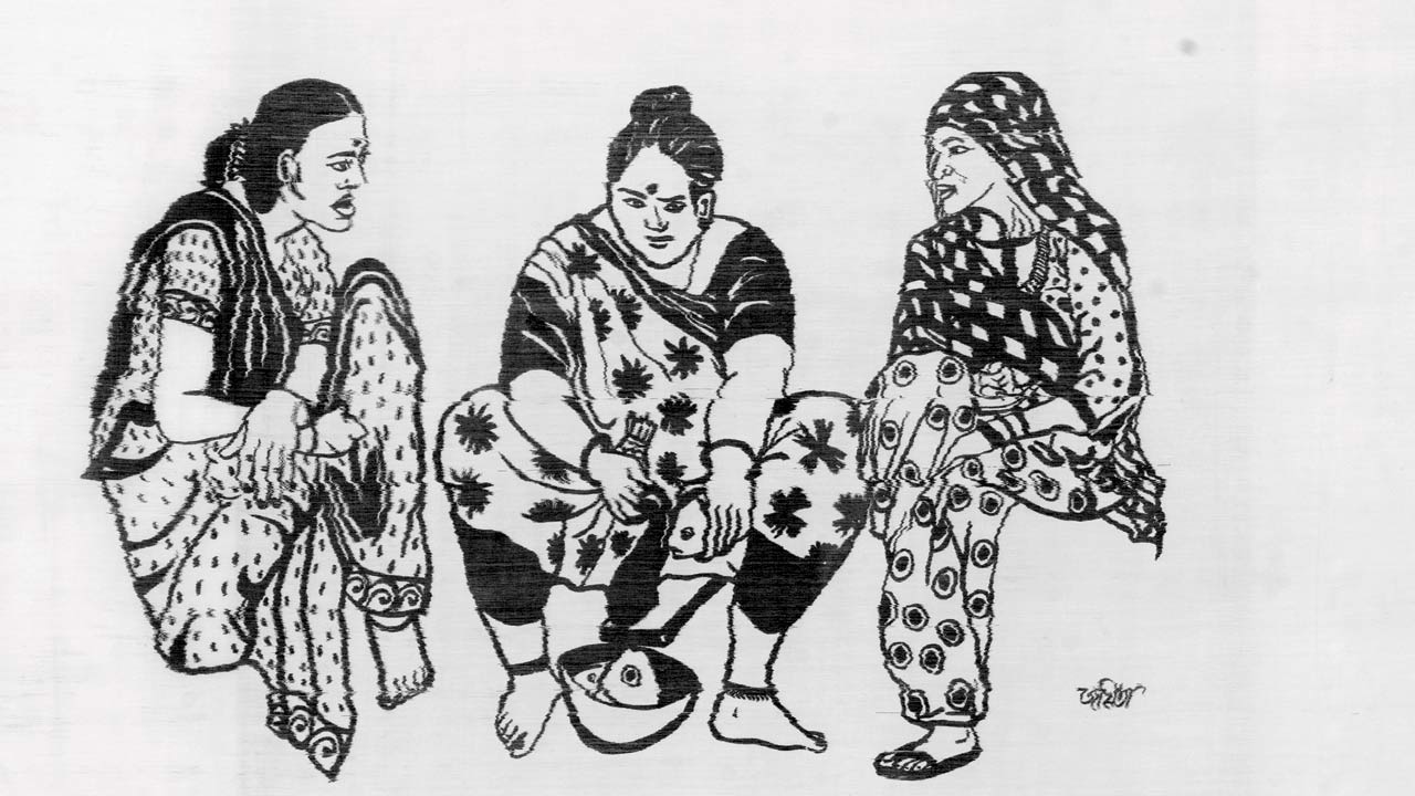 Jayeeta Chatterjee’s The Story is True 1, a cotton Pochampally handloom weave with silk screen-print, explores the lives of middle-class women, transforming everyday moments of reflection and domesticity into artistic expression