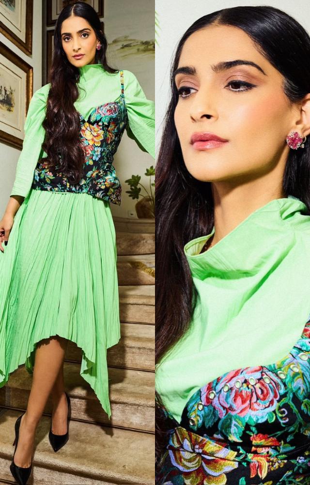 sonam kapoor in green dress Cottage Witch Dress in Japanese Black Satin main image 0