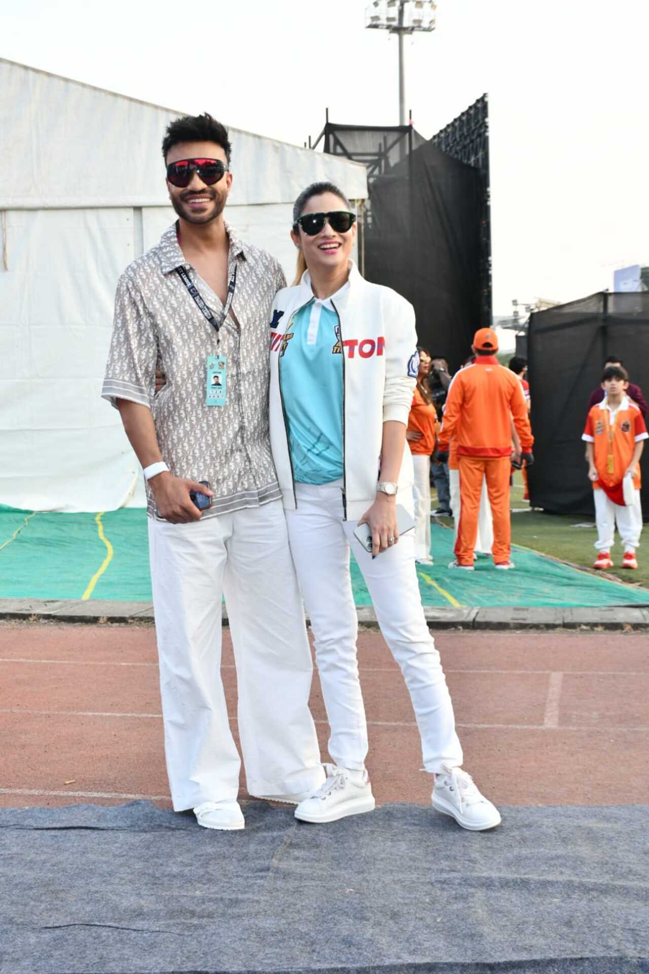 Vicky Jain and Ankita Lokhande at All Stars tennis ball cricket league in the city for the opening match