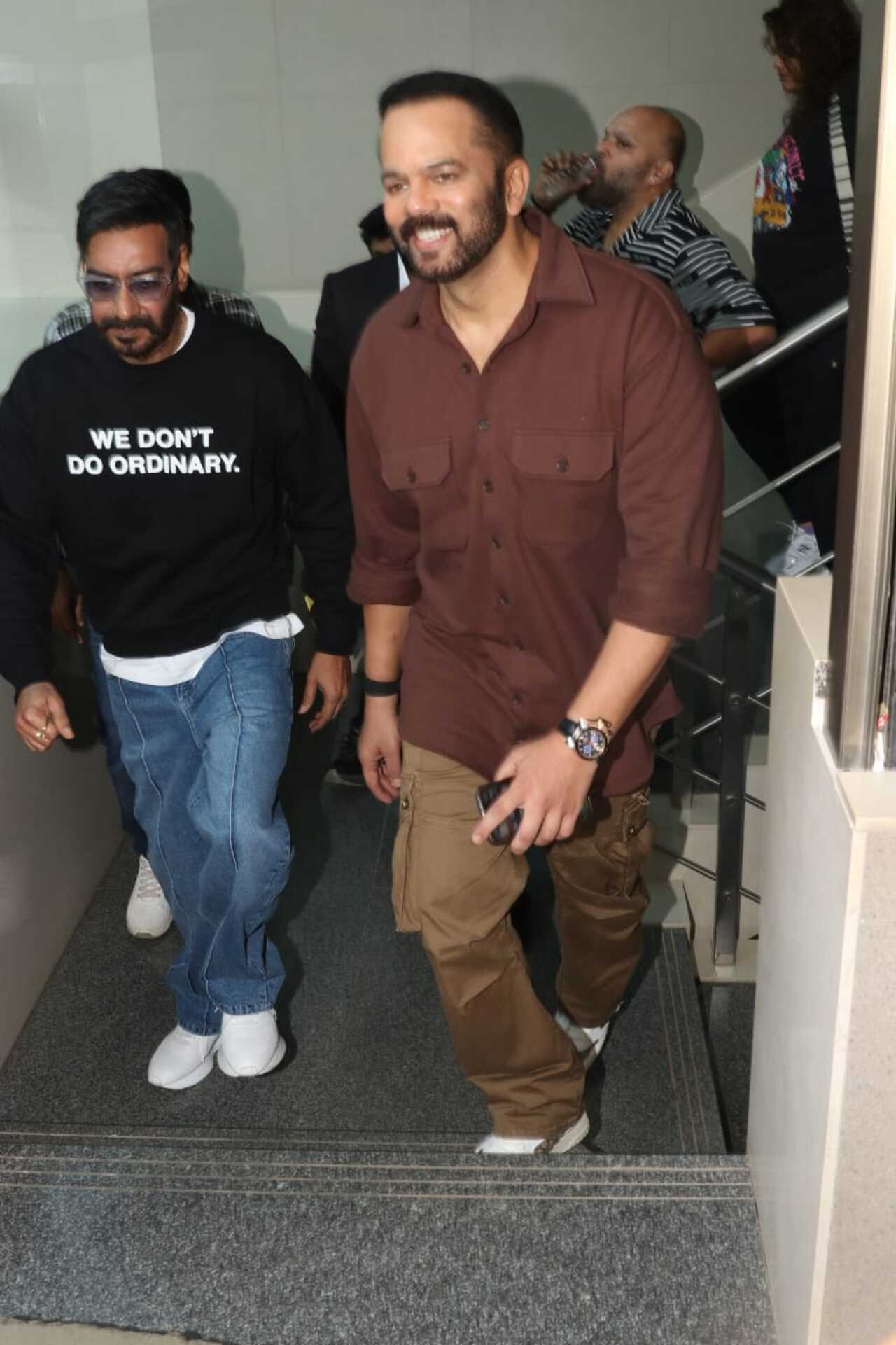 Rohit Shetty and Ajay Devgn at Mithibai college's annual fest