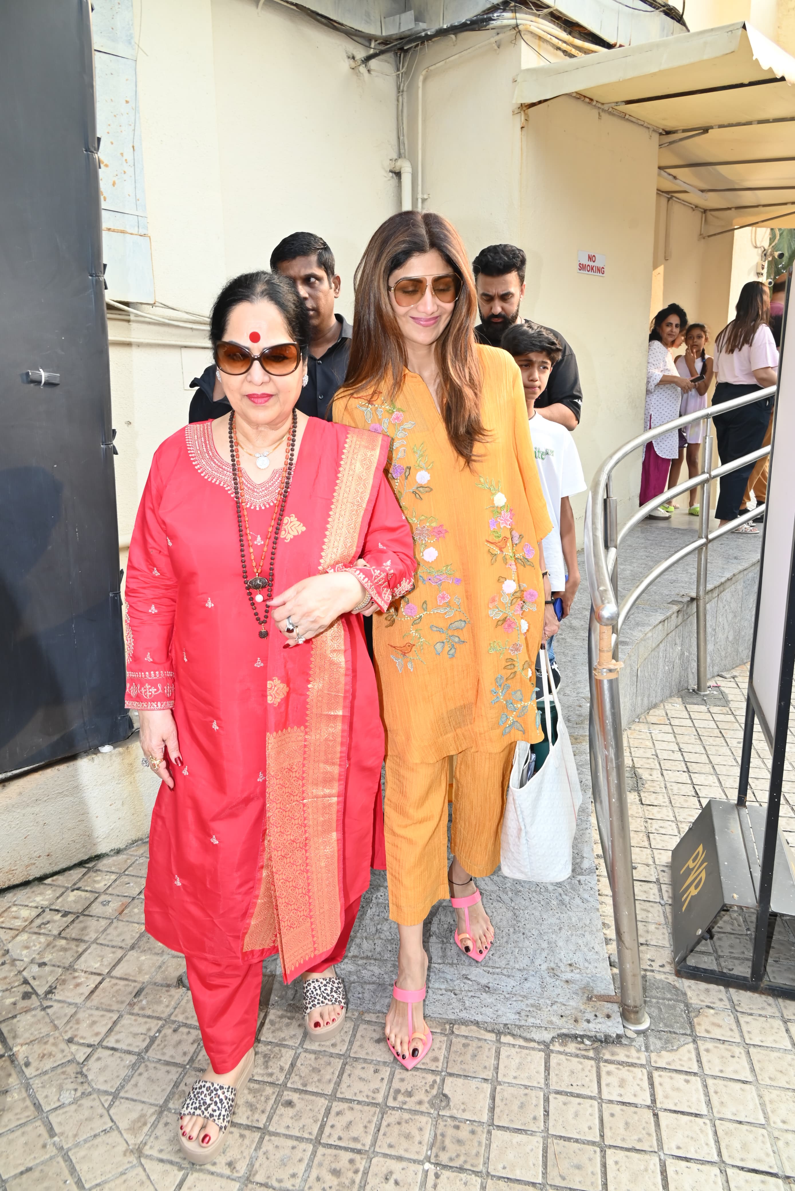 Shilpa Shetty went out to celebrate Diwali with her mom. They went out on a movie date