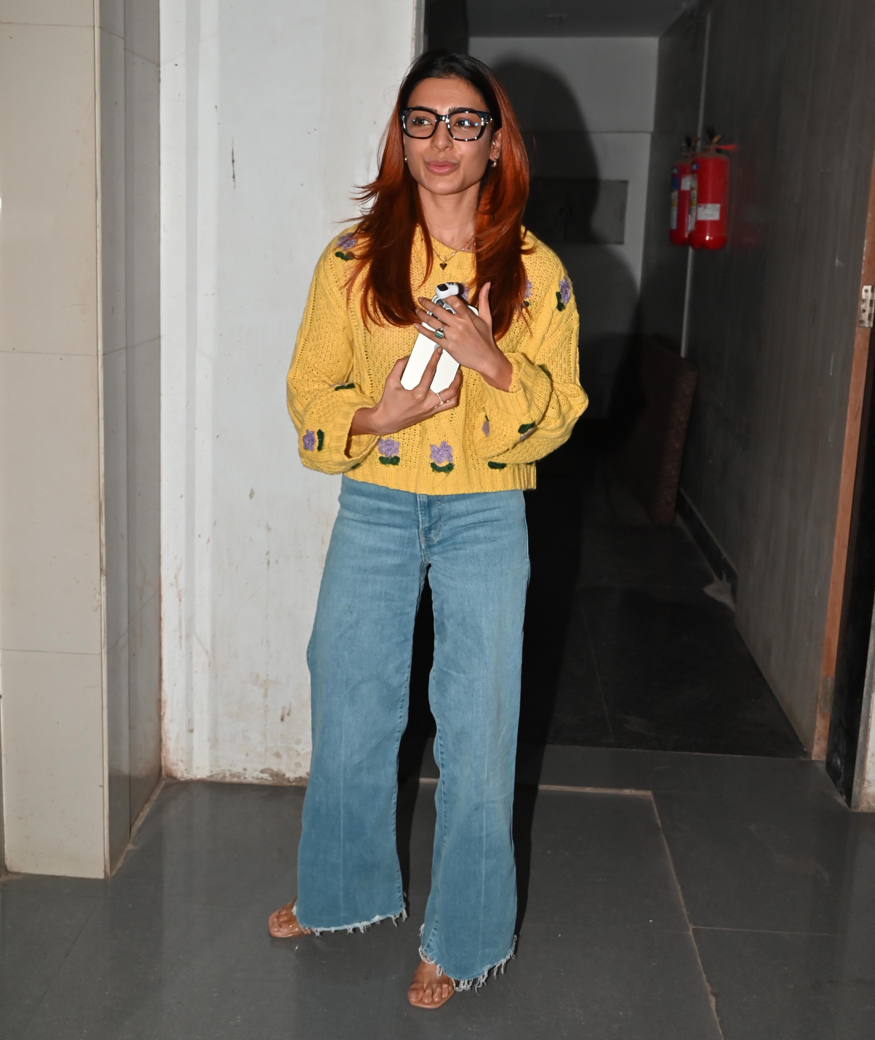 Samantha Ruth Prabhu looked cute in a yellow top paired with wide-legged jeans