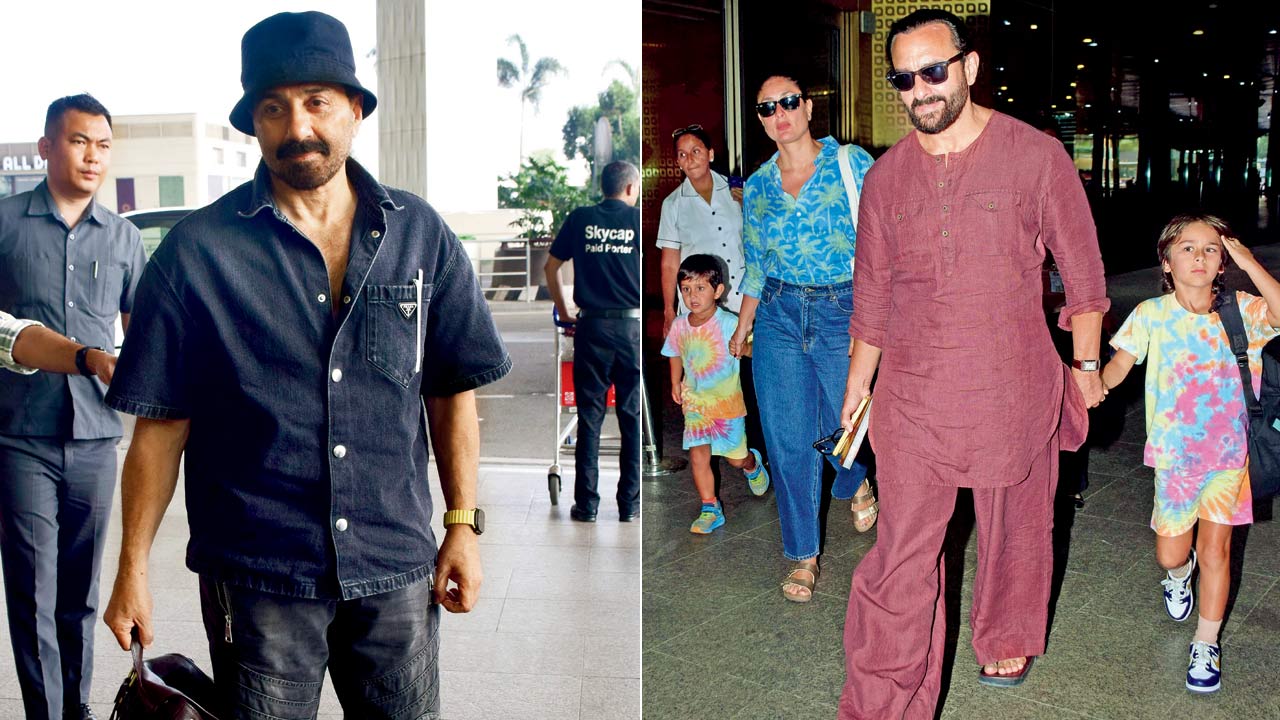 Back from holiday: Saif Ali Khan and Kareena Kapoor Khan with kids Taimur and Jeh; Lean mean machine; Sunny Deol