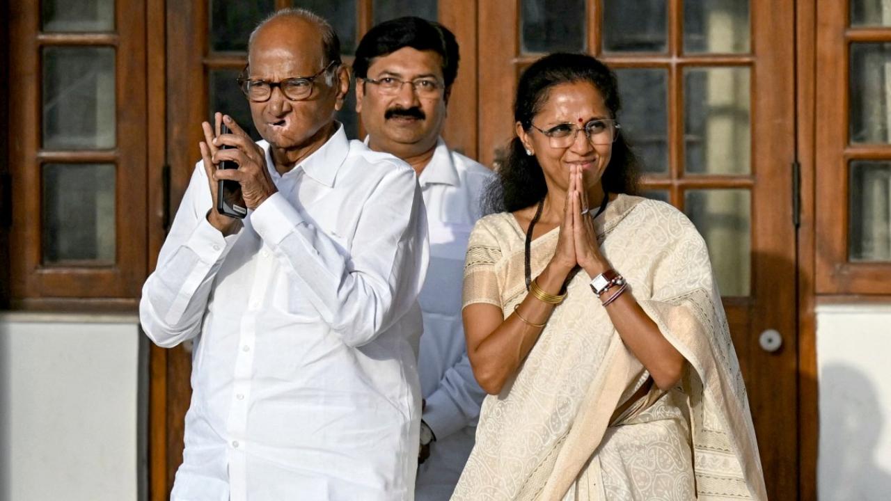 Supriya Sule
Supriya Sule, the Working President of NCP-SP, has an exquisite saree collection, a fact that shines through in her public appearances wearing authentic Indian handlooms as well as her personal celebrations with family. (Pic: AFP)