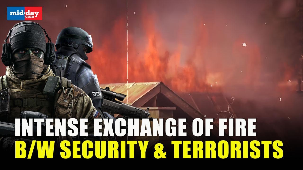 Heavy exchange of fires between security forces & terrorists in Srinagar