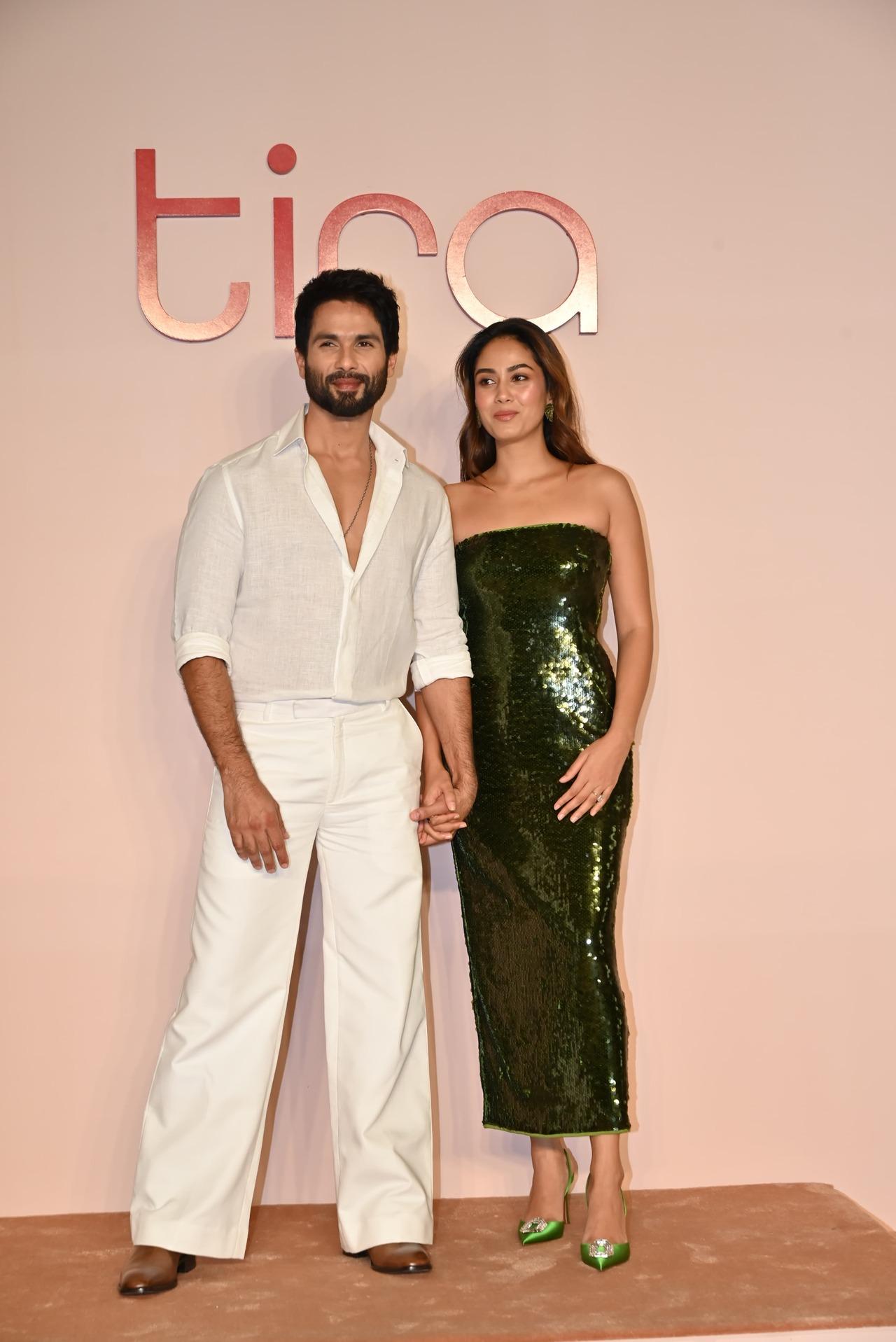 Shahid Kapoor and his wife Mira Kapoor also attended the event, both making stylish appearances. Shahid looked sharp in an all-white outfit, while Mira dazzled in a beautiful green shimmery bodycon dress