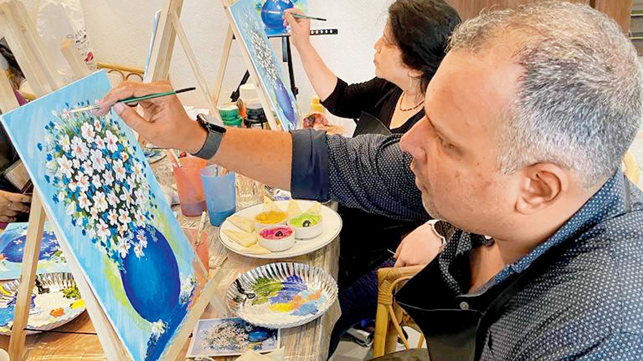 A moment from a previous brush painting session 