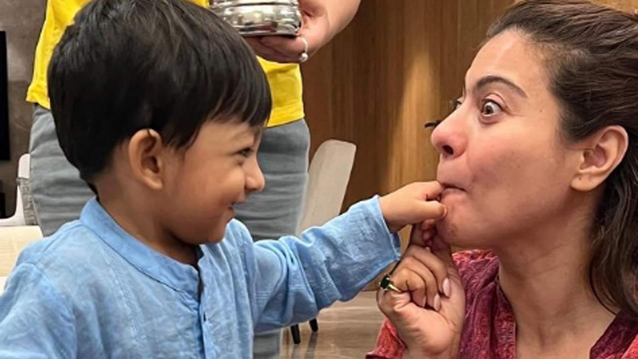 Kajol is the fun aunt to Ishita Dutta and Vatsal Sheth's baby boy Vaayu
