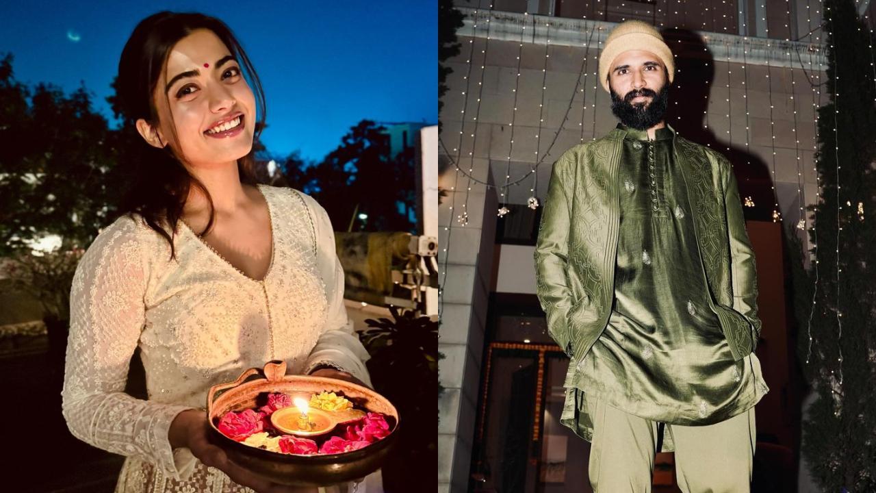 Rashmika Mandanna celebrates Diwali with Vijay Deverakonda and his family, see pics
