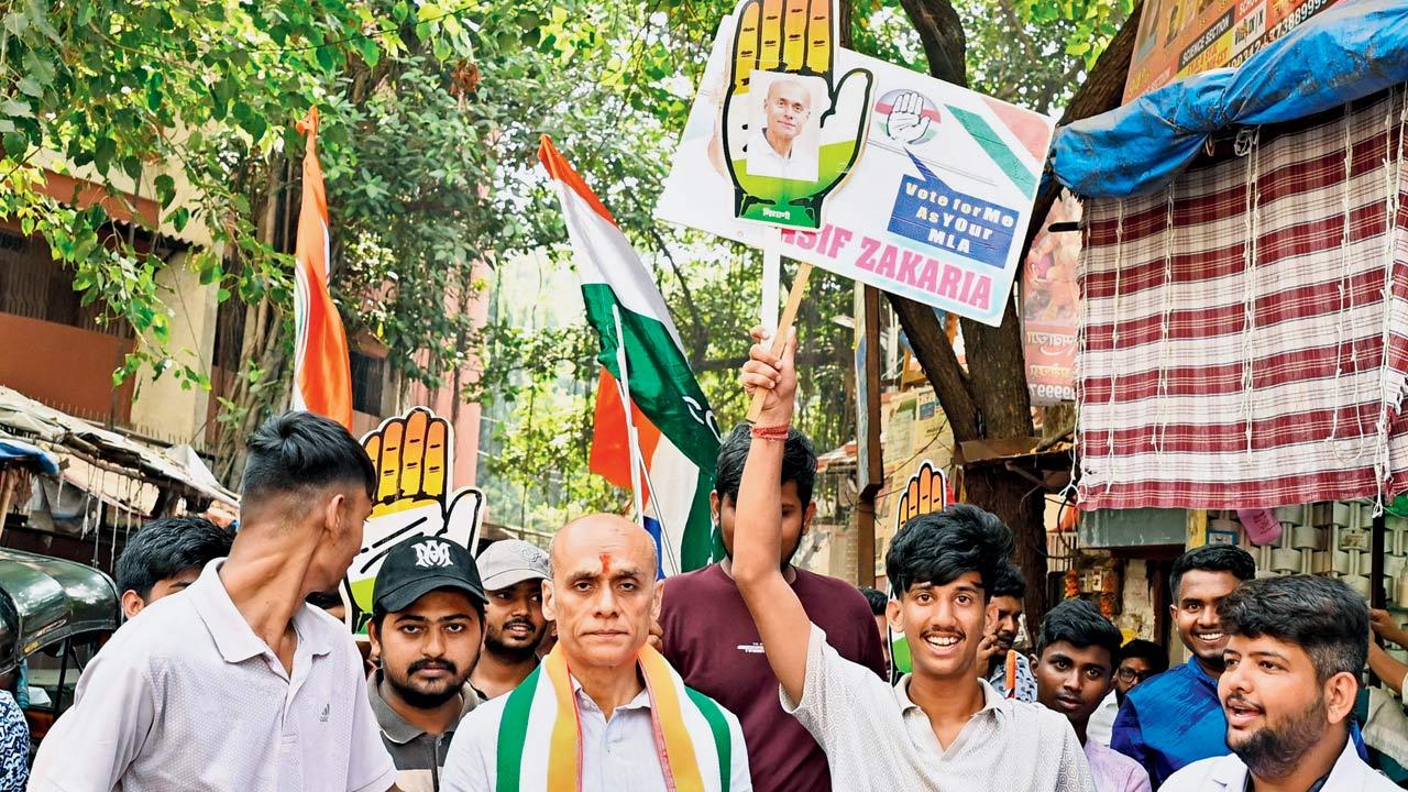 Congress candidate Asif Zakaria from Bandra West Assembly constituency. Pic/Kirit Surve Parade