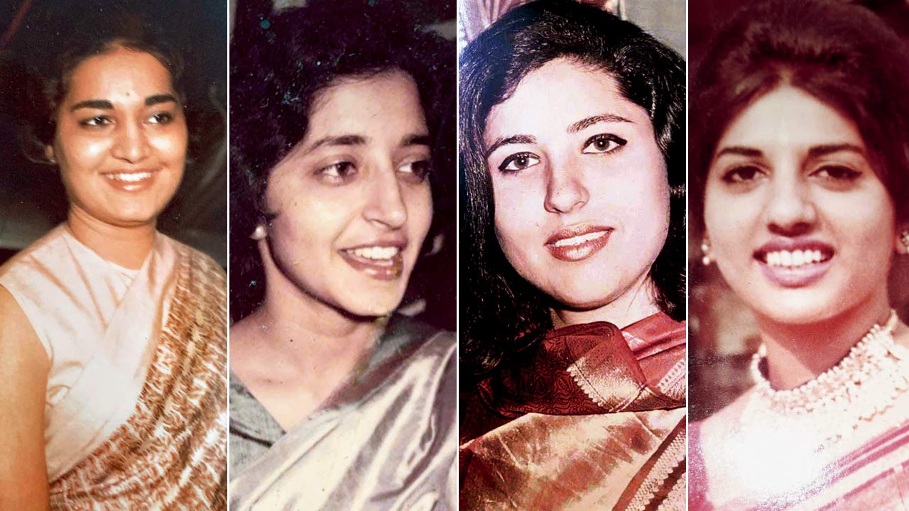 The four friends in younger days: Ateka Ziauddin Doctor, Meena Lele-Bhat, Meher Tata-Amersey and Uttara Shah-Parikh