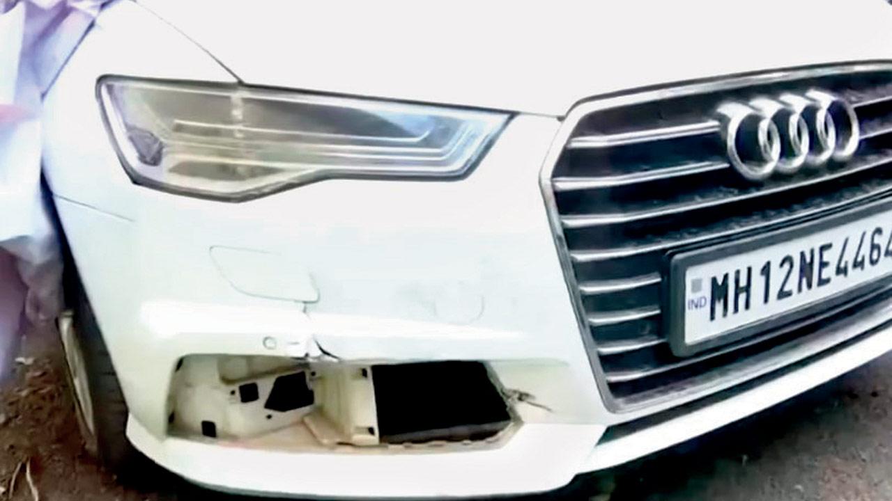 The Audi car that was allegedly involved in hit-and-run incident. Pics/X