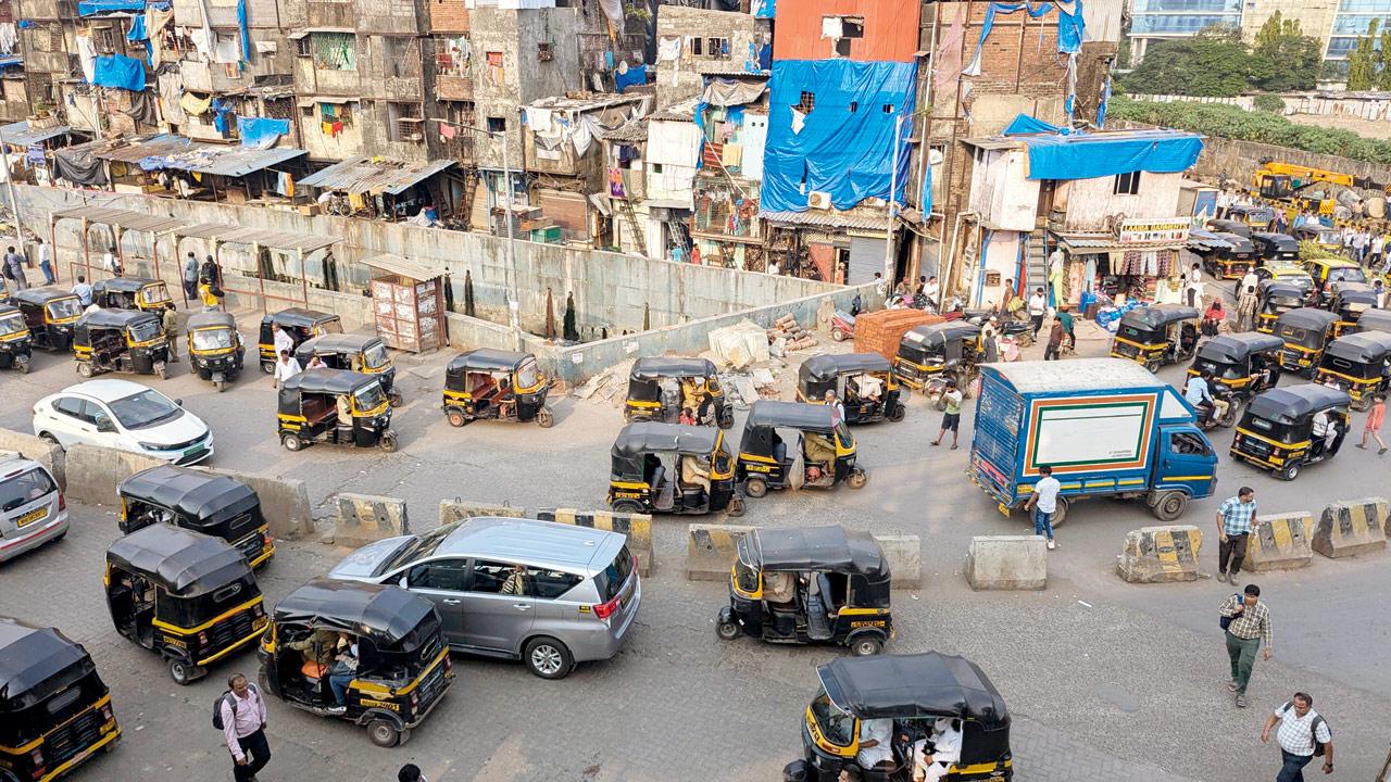 The eastern side of Bandra station, where commuters are fleeced by the auto mafia