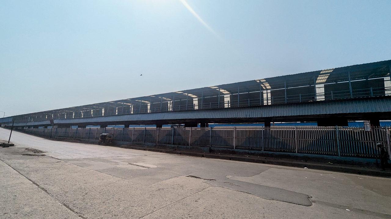 The blocked exit at the Churchgate end of Bandra Terminus