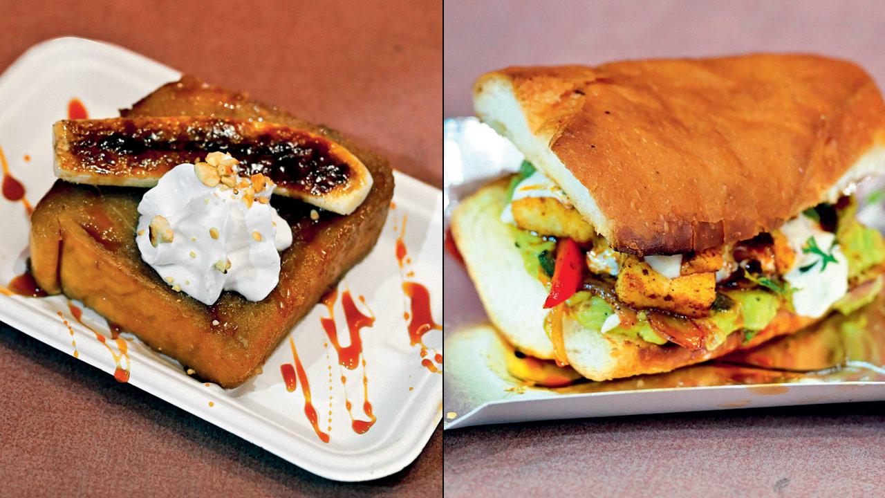 Bangkok caramel toast and Grilled halloumi sandwich