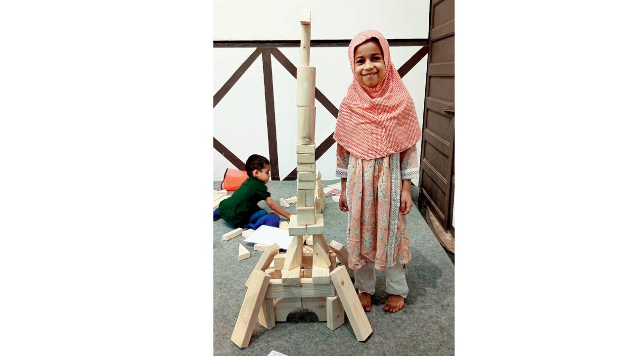 A child with her creation