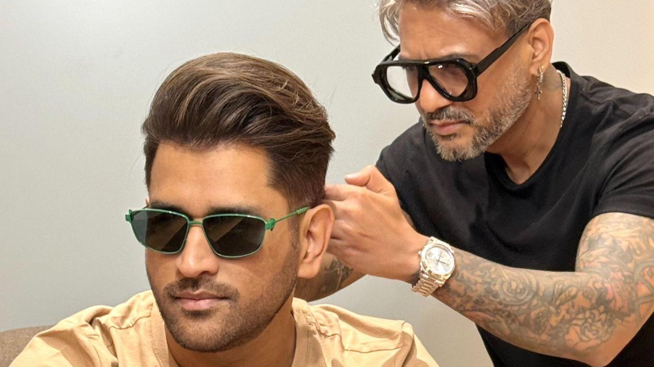 Dhoni's hairstylist announced his new look to the world in a recent Instagram post