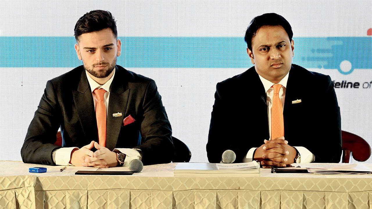 Diego Prieto of ‘SSG’ (left) and Sumit Salunkhe of ‘Sumeet facilities LTD’ during a press conference. PICS/ANURAG AHIRE