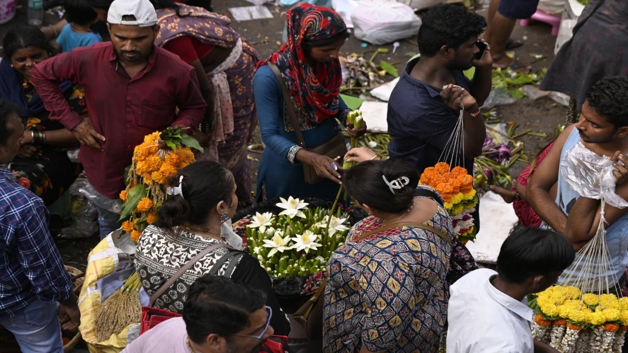 The lotus, which is offered to Goddess Lakshmi, was in great demand at the market