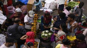 In photos: Dadar flower market buzzes with activity on the eve of Lakshmi Pooja