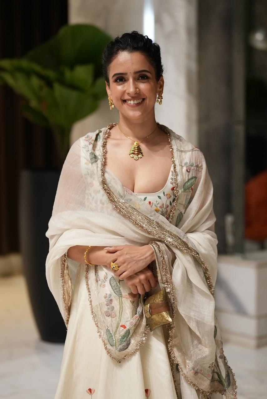 Sanya Malhotra was all smiles as she posed for the camera at the grand party