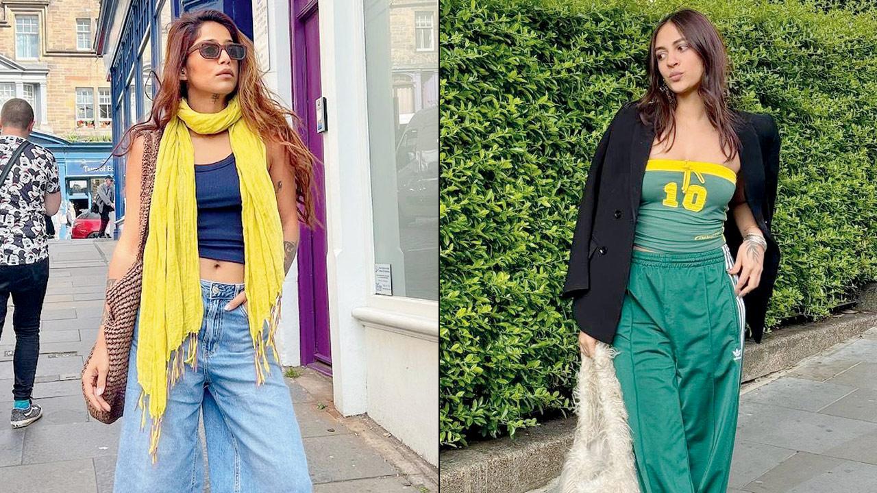 Layered looks can add to a grungy appeal. Pics Courtesy/Instagram (right) Ambika Nayak pairs her jacket with a simple outfit
