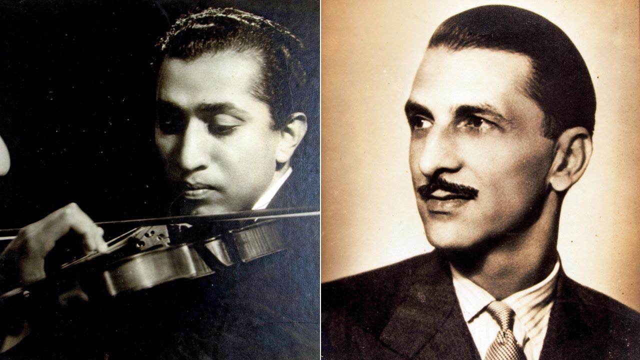 (Left) A photograph of orchestra conductor Mehli Mehta; (right) industrialist JRD Tata