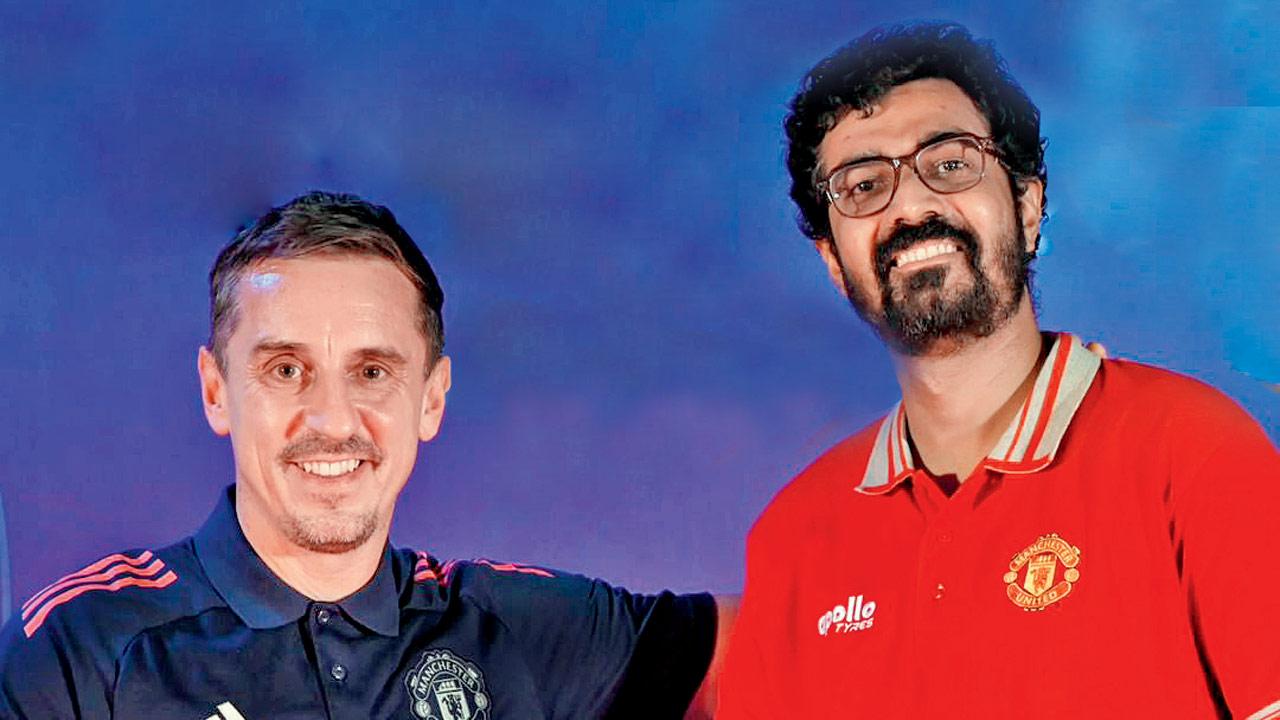 Gary Neville (left) with Azeem  Banatwalla. pic Courtesy/Instagram