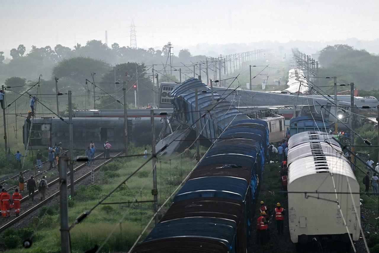 Track restoration work at the accident spot was going on in full swing and the General Manager and Additional General Manager, Southern Railway, and Principal Heads of departments and other officials of railways are at site overseeing the work, a release here said
